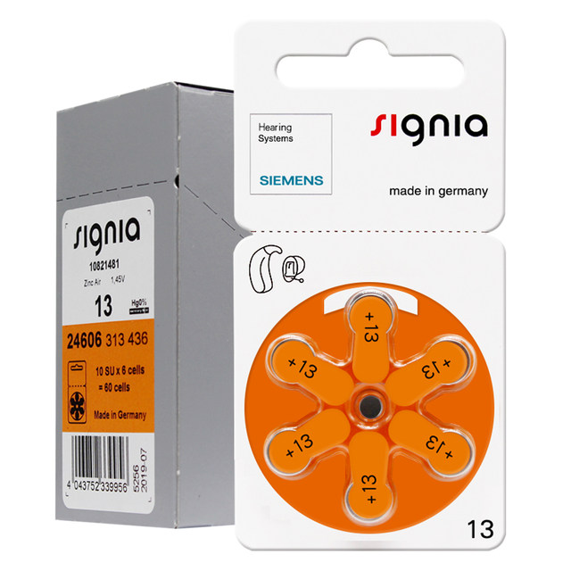Signia 13 PR48 hearing batteries